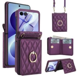 Kryty na mobil | Peňaženkové puzdro Diamond Card case fialové – Samsung Galaxy Z Flip 8 | Kryty na mobil