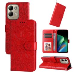 Peňaženkové puzdro Embossing Pattern Slnečnica červené – Xiaomi Redmi 17 | Kryty na mobil Kryty na mobil | Peňaženkové puzdro Embossing Pattern Slnečnica červené – Xiaomi Redmi 17 | Kryty na mobil