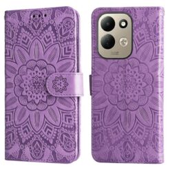 Kryty na mobil | Peňaženkové puzdro Embossing Pattern Slnečnica fialové – Xiaomi Redmi 17 | Kryty na mobil