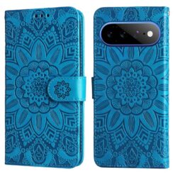 Peňaženkové puzdro Embossing Pattern Slnečnica modré – Google Pixel 11 Pro XL