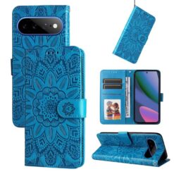 Kryty na mobil | Peňaženkové puzdro Embossing Pattern Slnečnica modré – Google Pixel 11 Pro XL | Kryty na mobil