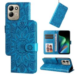 Kryty na mobil | Peňaženkové puzdro Embossing Pattern Slnečnica modré – Xiaomi Redmi 17 | Kryty na mobil