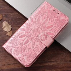 Peňaženkové puzdro Embossing Pattern Slnečnica ružové – Xiaomi Redmi 17 | Kryty na mobil Kryty na mobil | Peňaženkové puzdro Embossing Pattern Slnečnica ružové – Xiaomi Redmi 17 | Kryty na mobil
