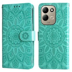 Kryty na mobil | Peňaženkové puzdro Embossing Pattern Slnečnica zelené – Xiaomi Redmi 17 | Kryty na mobil