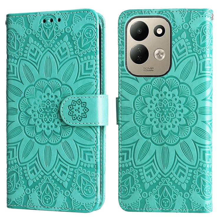 Peňaženkové puzdro Embossing Pattern Slnečnica zelené – Xiaomi Redmi 17 | Kryty na mobil Kryty na mobil | Peňaženkové puzdro Embossing Pattern Slnečnica zelené – Xiaomi Redmi 17 | Kryty na mobil
