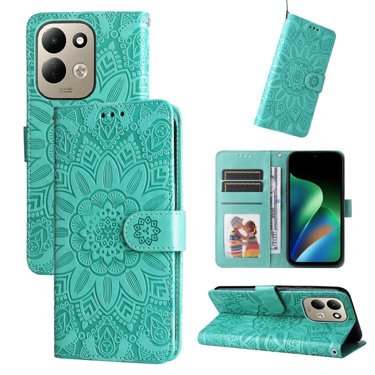 Peňaženkové puzdro Embossing Pattern Slnečnica zelené – Xiaomi Redmi 17 | Kryty na mobil Kryty na mobil | Peňaženkové puzdro Embossing Pattern Slnečnica zelené – Xiaomi Redmi 17 | Kryty na mobil