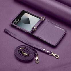 Kryty na mobil | Peňaženkové puzdro Imeeke fialové – Samsung Galaxy Z Flip 8 | Kryty na mobil