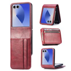 Kryty na mobil | Peňaženkové puzdro Storm Leather case červené – Samsung Galaxy Z Flip 8 | Kryty na mobil