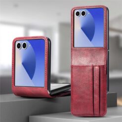 Kryty na mobil | Peňaženkové puzdro Storm Leather case červené – Samsung Galaxy Z Flip 8 | Kryty na mobil