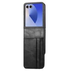 Kryty na mobil | Peňaženkové puzdro Storm Leather case čierne – Samsung Galaxy Z Flip 8 | Kryty na mobil