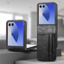 Kryty na mobil | Peňaženkové puzdro Storm Leather case čierne – Samsung Galaxy Z Flip 8 | Kryty na mobil