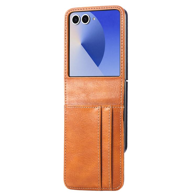 Peňaženkové puzdro Storm Leather case hnedé – Samsung Galaxy Z Flip 8 | Kryty na mobil Kryty na mobil | Peňaženkové puzdro Storm Leather case hnedé – Samsung Galaxy Z Flip 8 | Kryty na mobil