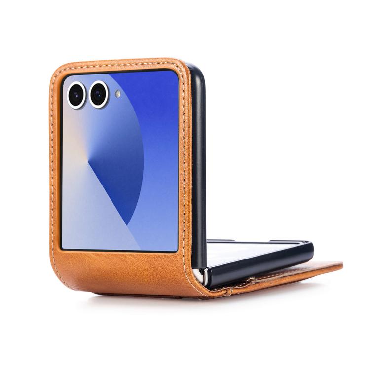 Peňaženkové puzdro Storm Leather case hnedé – Samsung Galaxy Z Flip 8 | Kryty na mobil Kryty na mobil | Peňaženkové puzdro Storm Leather case hnedé – Samsung Galaxy Z Flip 8 | Kryty na mobil