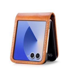 Peňaženkové puzdro Storm Leather case hnedé – Samsung Galaxy Z Flip 8 | Kryty na mobil Kryty na mobil | Peňaženkové puzdro Storm Leather case hnedé – Samsung Galaxy Z Flip 8 | Kryty na mobil
