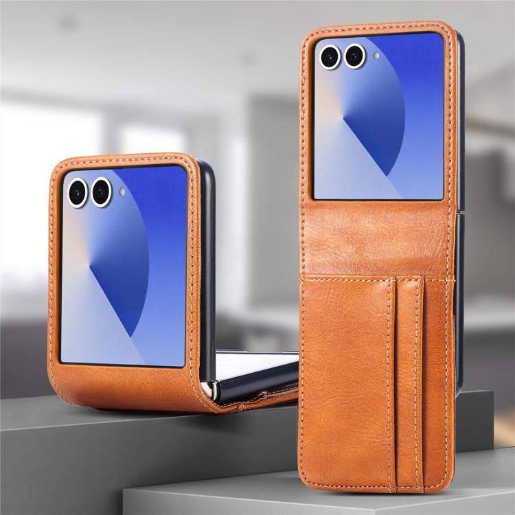 Peňaženkové puzdro Storm Leather case hnedé – Samsung Galaxy Z Flip 8 | Kryty na mobil Kryty na mobil | Peňaženkové puzdro Storm Leather case hnedé – Samsung Galaxy Z Flip 8 | Kryty na mobil