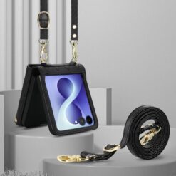 Kryty na mobil | Peňaženkové puzdro Diamond case čierne – Samsung Galaxy Z Flip 8 | Kryty na mobil