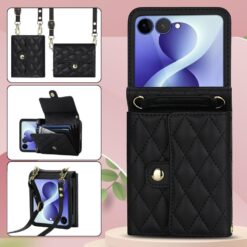 Kryty na mobil | Peňaženkové puzdro Diamond case čierne – Samsung Galaxy Z Flip 8 | Kryty na mobil