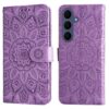 Kryty na mobil | Peňaženkové puzdro Embossing Pattern Slnečnica modré – Samsung Galaxy S26 FE | Kryty na mobil